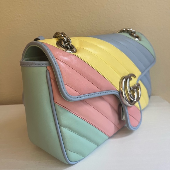 Gucci Multicolor Diagonal Marmont Matelassé Shoulder Bag - Picture 12 of 15